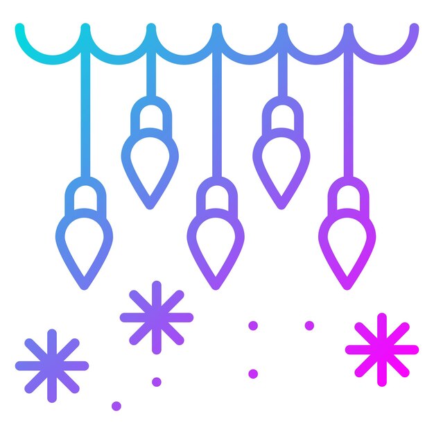 El icono vectorial de luces de invierno se puede usar para el conjunto de iconos de invierno