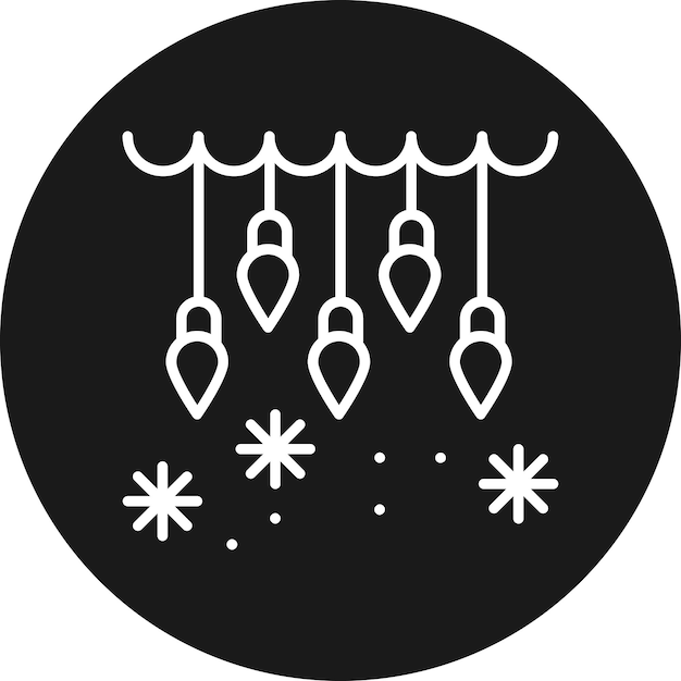 El icono vectorial de luces de invierno se puede usar para el conjunto de iconos de invierno
