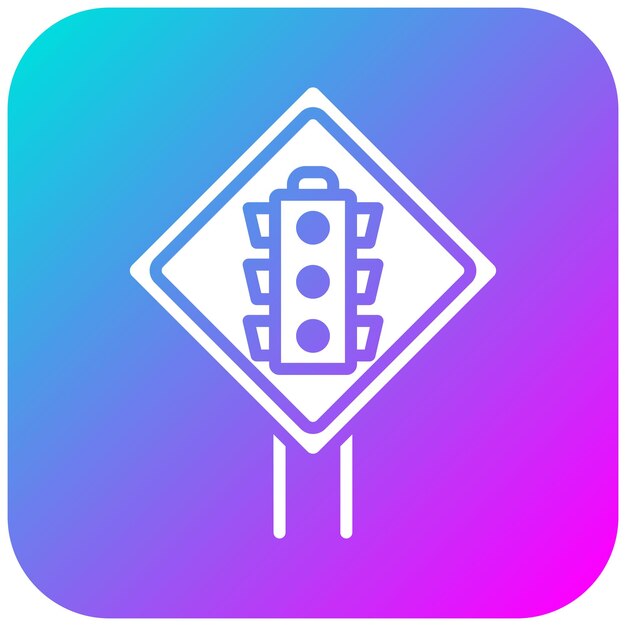 El icono vectorial de las luces de tráfico se puede utilizar para el conjunto de iconos de las señales de tráfico