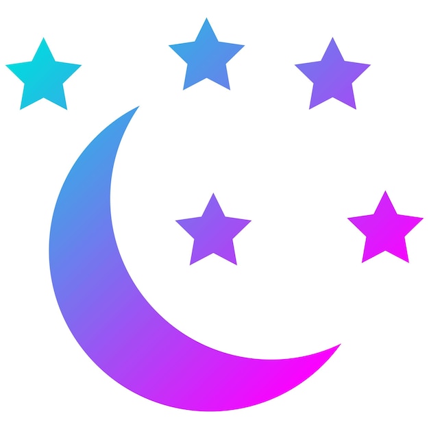 El icono vectorial de la Luna y las Estrellas se puede usar para el conjunto de iconos de la ducha de bebé