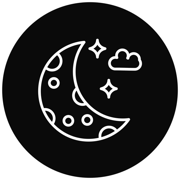 El icono vectorial de la luna se puede usar para el conjunto de iconos de cuentos de hadas