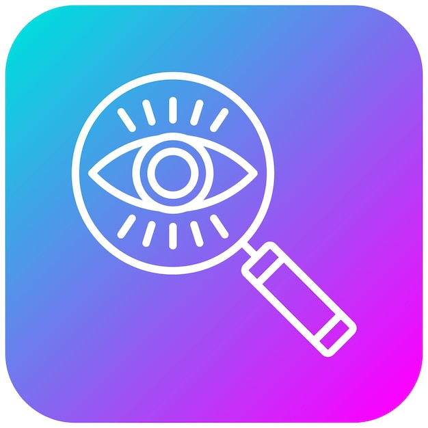 El icono vectorial de la lupa del ojo se puede utilizar para el conjunto de iconos de marketing en línea