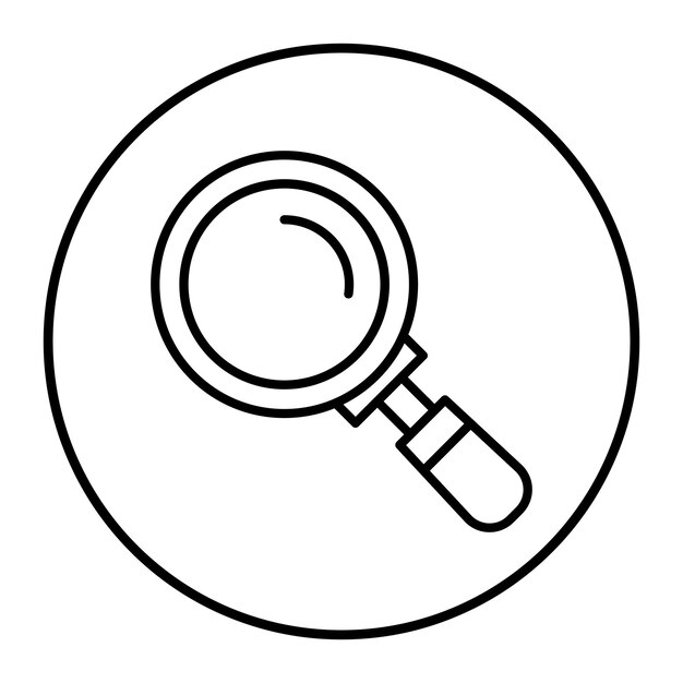 El icono vectorial de la lupa se puede utilizar para el conjunto de iconos de investigación de delitos