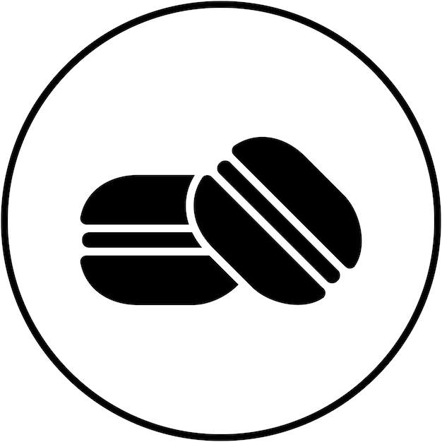 El icono vectorial de macarrones se puede usar para el conjunto de iconos de dulces y caramelos