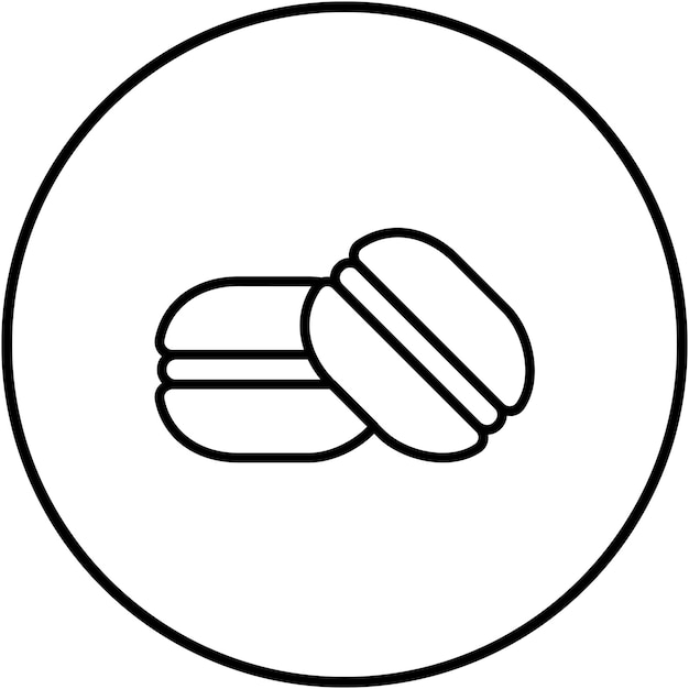 El icono vectorial de macarrones se puede usar para el conjunto de iconos de dulces y caramelos
