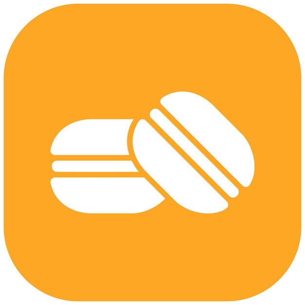 El icono vectorial de macarrones se puede usar para el conjunto de iconos de dulces y caramelos
