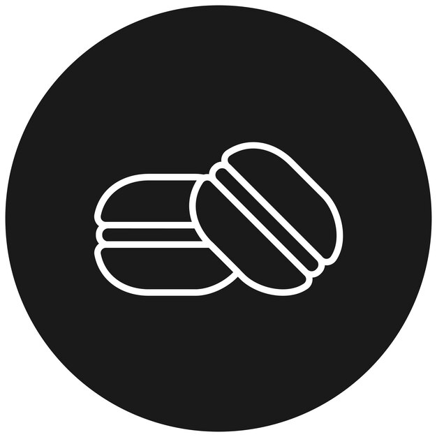 El icono vectorial de macarrones se puede usar para el conjunto de iconos de dulces y caramelos