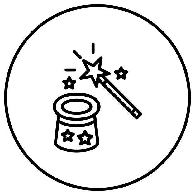 El icono vectorial de Magic Trick se puede usar para el conjunto de iconos de cumpleaños