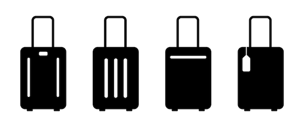 Icono vectorial de maleta aislado Colección de símbolos de equipaje y equipaje Elementos de viaje y viaje