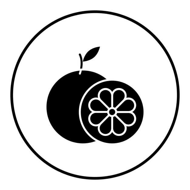 El icono vectorial de mandarina se puede usar para el conjunto de iconos de frutas y verduras