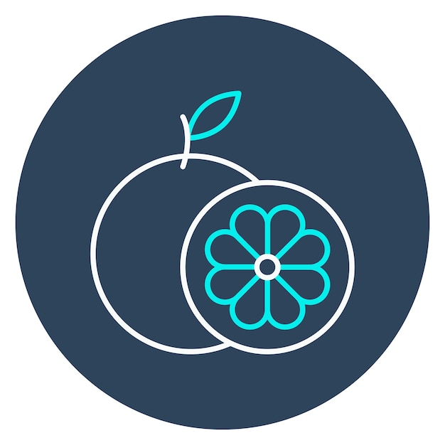 El icono vectorial de mandarina se puede usar para el conjunto de iconos de frutas y verduras