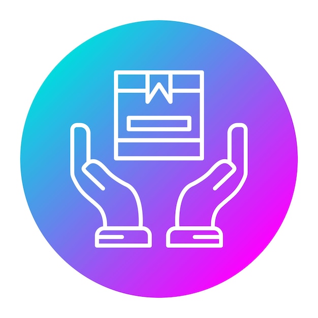 El icono vectorial de manejo de paquetes se puede utilizar para el conjunto de iconos de espacio de trabajo conjunto