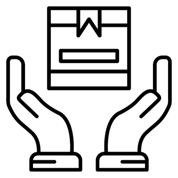 El icono vectorial de manejo de paquetes se puede utilizar para el conjunto de iconos de espacio de trabajo conjunto