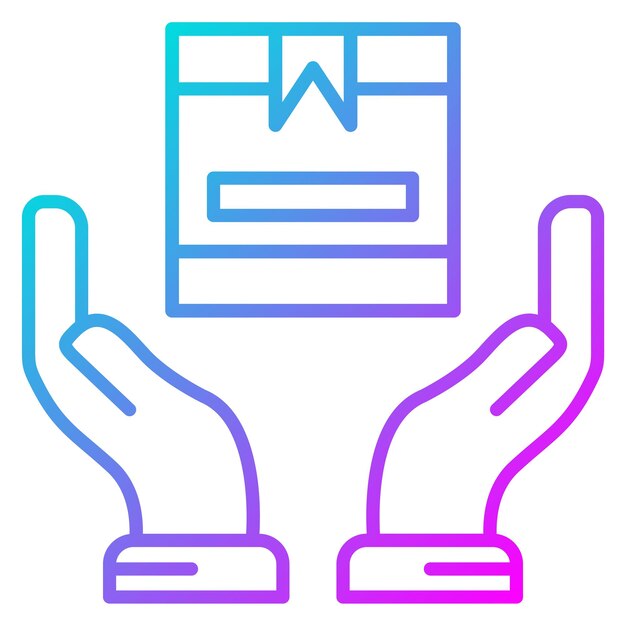 El icono vectorial de manejo de paquetes se puede utilizar para el conjunto de iconos de espacio de trabajo conjunto