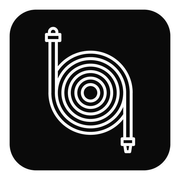 El icono vectorial de la manguera de jardín se puede usar para el conjunto de iconos de mejoras para el hogar