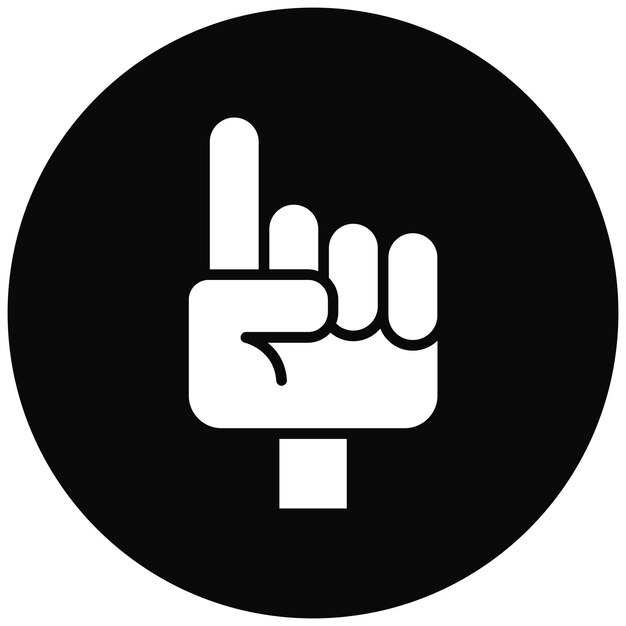 El icono vectorial de la mano de espuma se puede usar para el conjunto de iconos de rugby