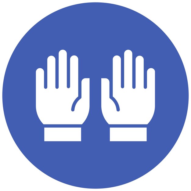 El icono vectorial de las manos se puede usar para el conjunto de iconos de voleibol