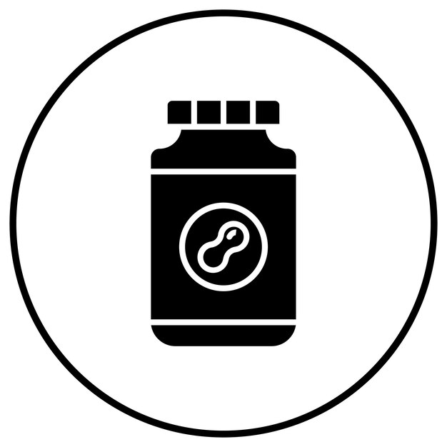 El icono vectorial de la mantequilla de maní se puede usar para el conjunto de iconos de la mañana y el desayuno