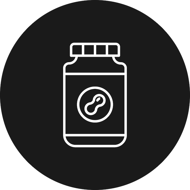 El icono vectorial de la mantequilla de maní se puede usar para el conjunto de iconos de la mañana y el desayuno