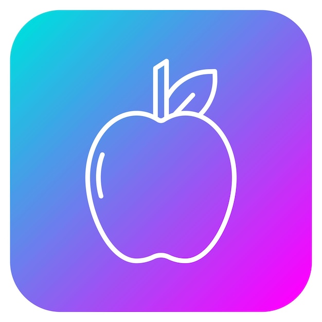 El icono vectorial de la manzana se puede usar para el conjunto de iconos de la mañana y el desayuno