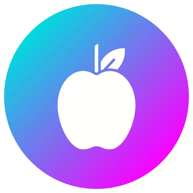 Vector el icono vectorial de la manzana se puede usar para el conjunto de iconos de la mañana y el desayuno