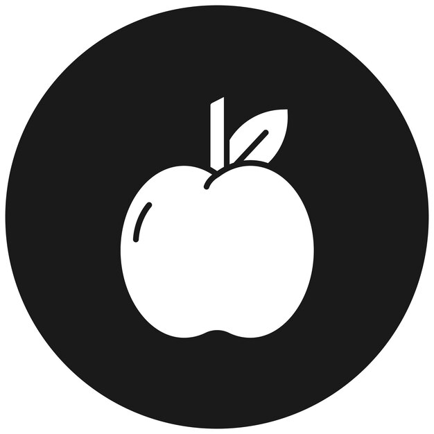 El icono vectorial de manzana se puede usar para el conjunto de iconos de otoño