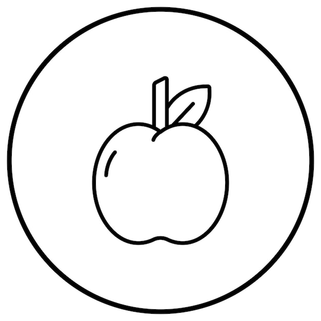 El icono vectorial de manzana se puede usar para el conjunto de iconos de otoño