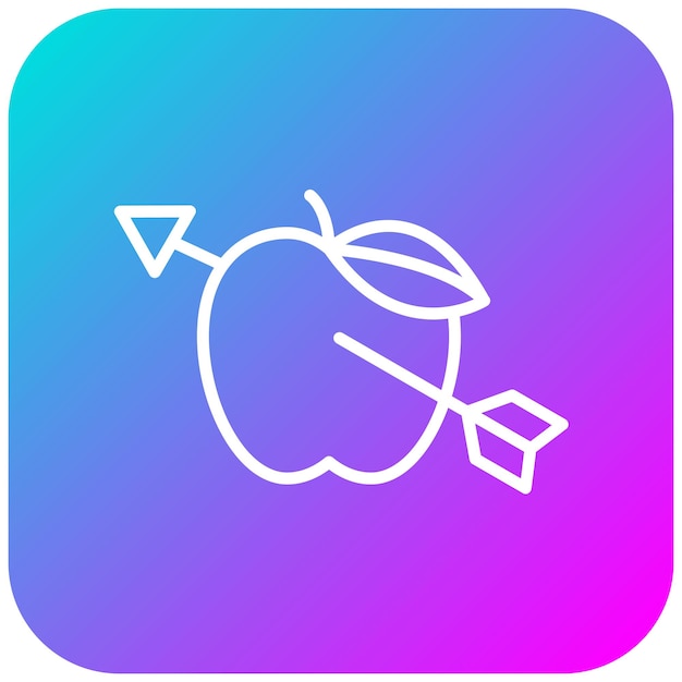 El icono vectorial de manzana se puede usar para el conjunto de iconos de tiro con arco