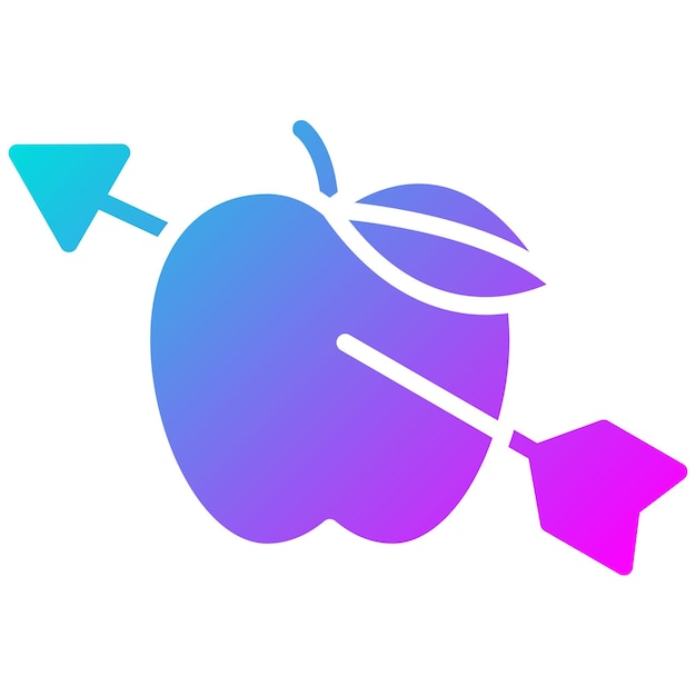 El icono vectorial de manzana se puede usar para el conjunto de iconos de tiro con arco