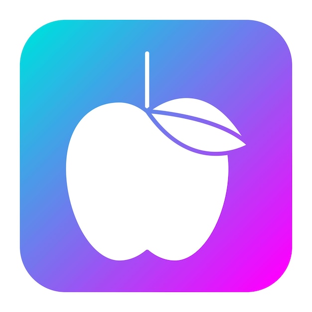 El icono vectorial de la manzana se puede utilizar para el conjunto de iconos de frutas y verduras
