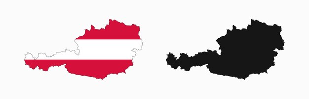 Icono vectorial del mapa de Austria