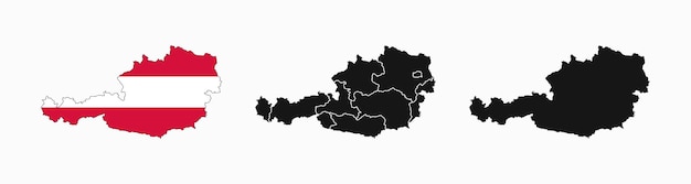 Icono vectorial del mapa de Austria