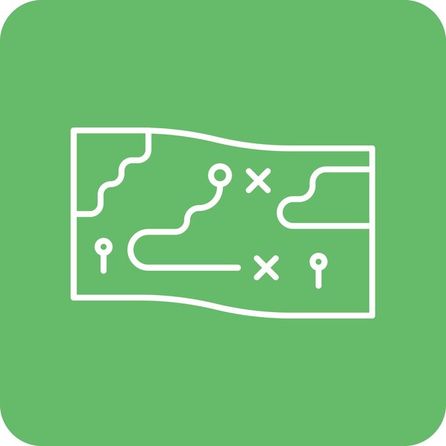 El icono vectorial del mapa del juego se puede usar para el conjunto de iconos del juego en línea