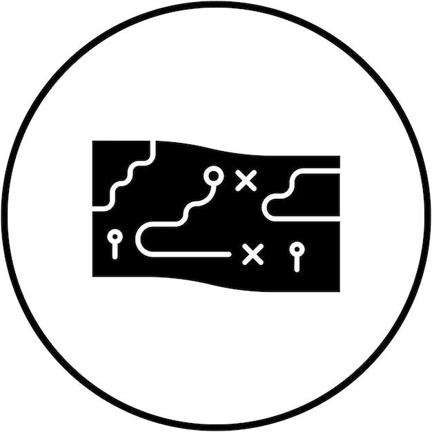 El icono vectorial del mapa del juego se puede usar para el conjunto de iconos del juego en línea