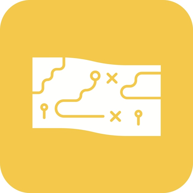 El icono vectorial del mapa del juego se puede usar para el conjunto de iconos del juego en línea