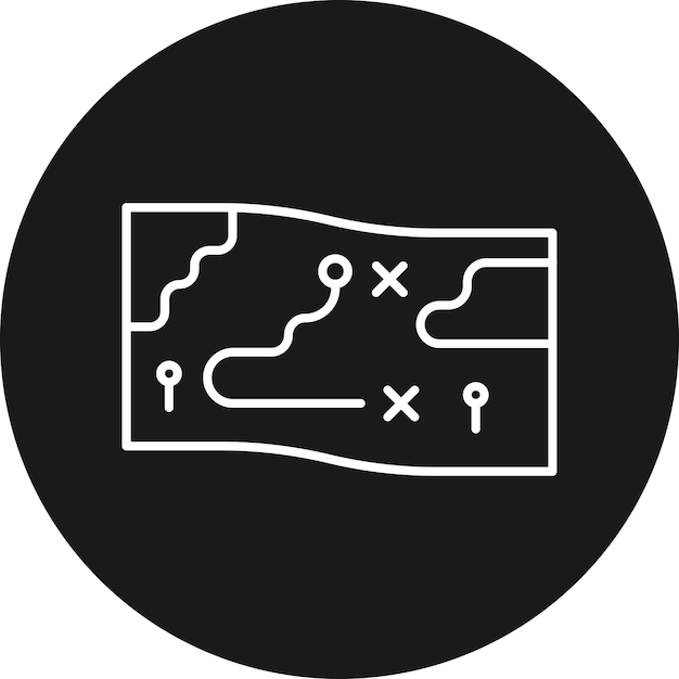 El icono vectorial del mapa del juego se puede usar para el conjunto de iconos del juego en línea