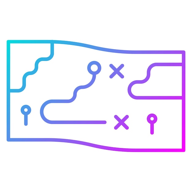 El icono vectorial del mapa del juego se puede usar para el conjunto de iconos del juego en línea