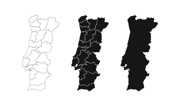 Icono vectorial del mapa de Portugal