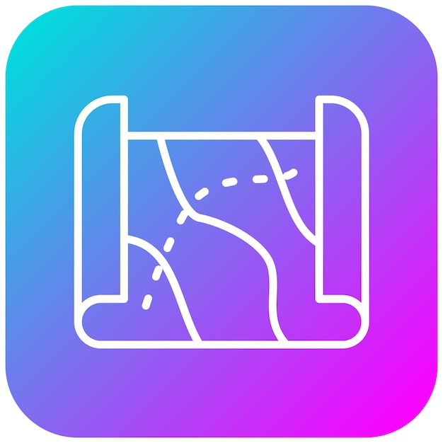 El icono vectorial del mapa se puede usar para el conjunto de iconos de Aventura