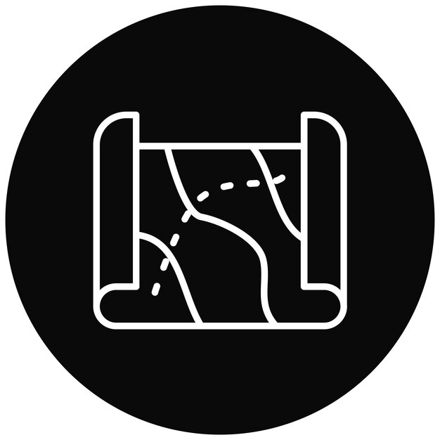 El icono vectorial del mapa se puede usar para el conjunto de iconos de Aventura
