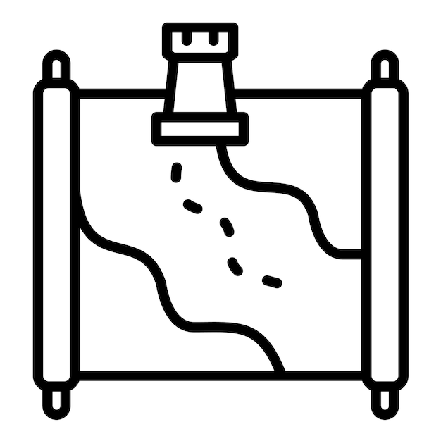 El icono vectorial del mapa se puede usar para el conjunto de iconos de cuento de hadas