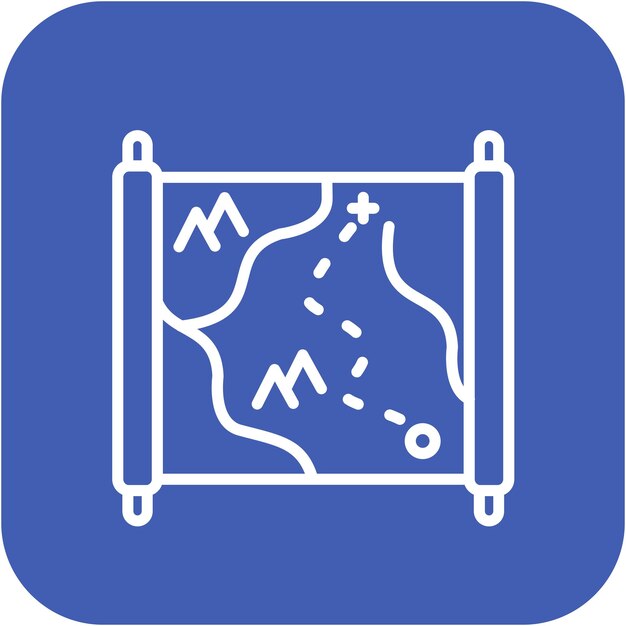 El icono vectorial del mapa se puede usar para el conjunto de iconos de cuento de hadas