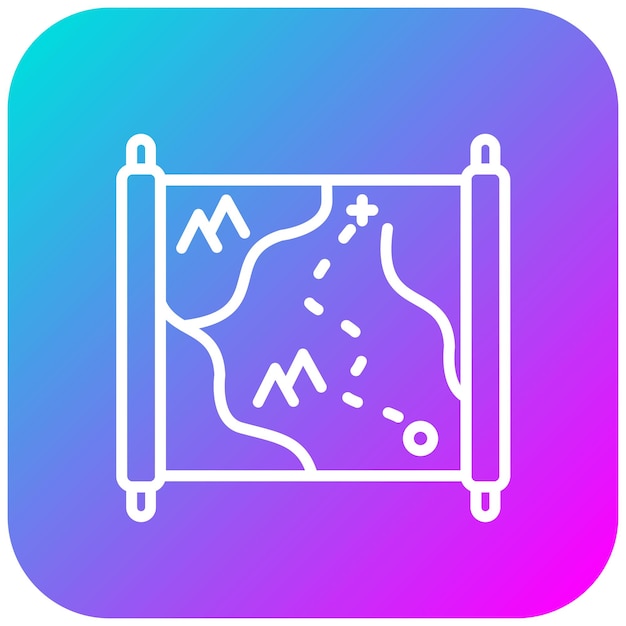 El icono vectorial del mapa se puede usar para el conjunto de iconos de cuento de hadas