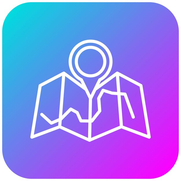El icono vectorial del mapa se puede utilizar para el conjunto de iconos de contacto con nosotros