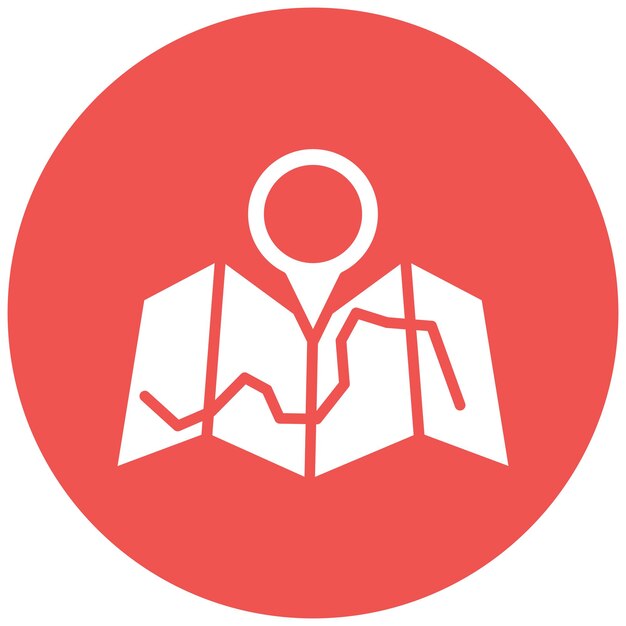El icono vectorial del mapa se puede utilizar para el conjunto de iconos de contacto con nosotros