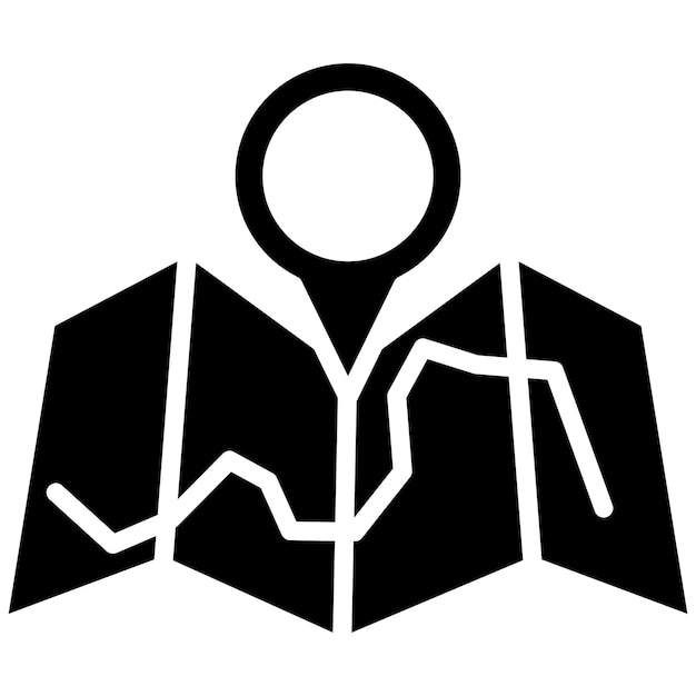 El icono vectorial del mapa se puede utilizar para el conjunto de iconos de contacto con nosotros