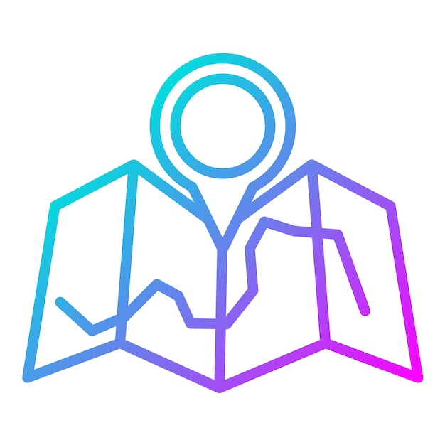El icono vectorial del mapa se puede utilizar para el conjunto de iconos de contacto con nosotros