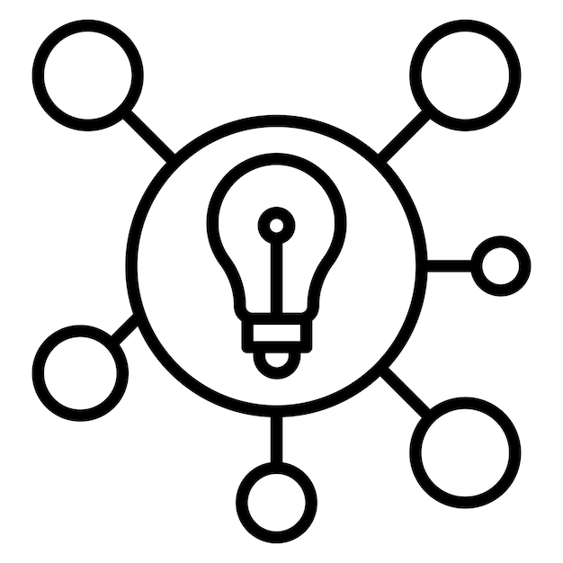 El icono vectorial de mapas mentales se puede usar para el conjunto de iconos de educación en línea