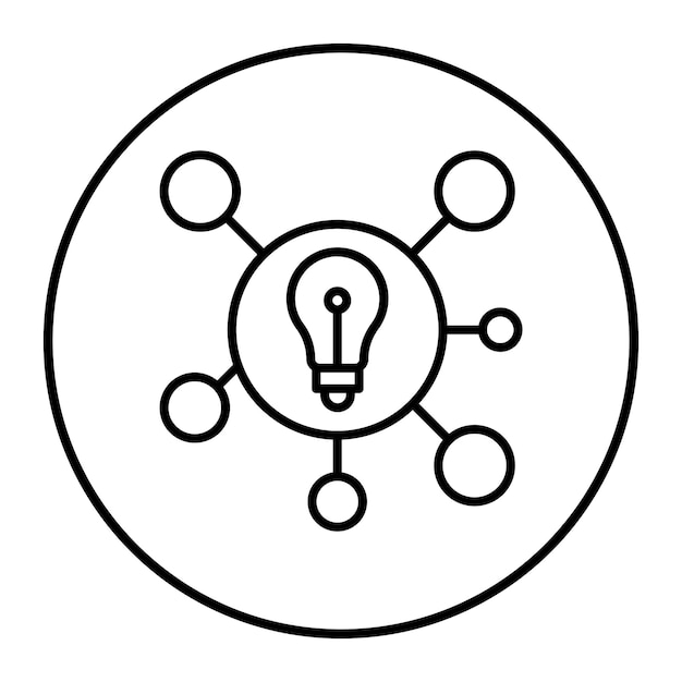El icono vectorial de mapas mentales se puede usar para el conjunto de iconos de educación en línea