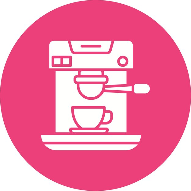 El icono vectorial de la máquina de café se puede usar para el conjunto de iconos de la cafetería